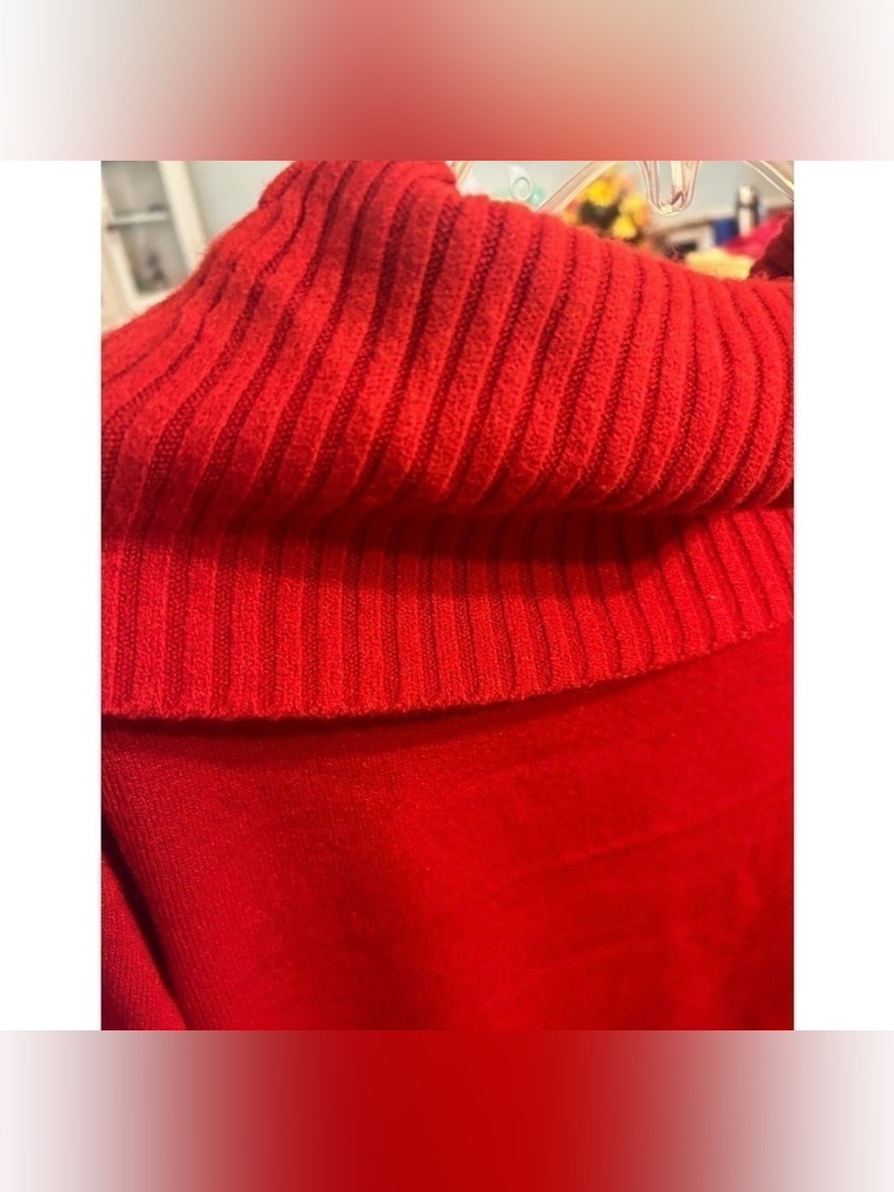 Vintage Norton McNaughton Red Cowl Neck Sweater LP - Picture 3 of 7